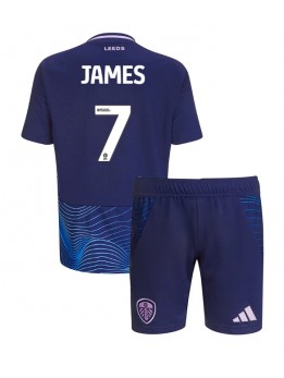 Leeds United Daniel James #7 Ausweichtrikot für Kinder 2024-25 Kurzarm (+ Kurze Hosen)